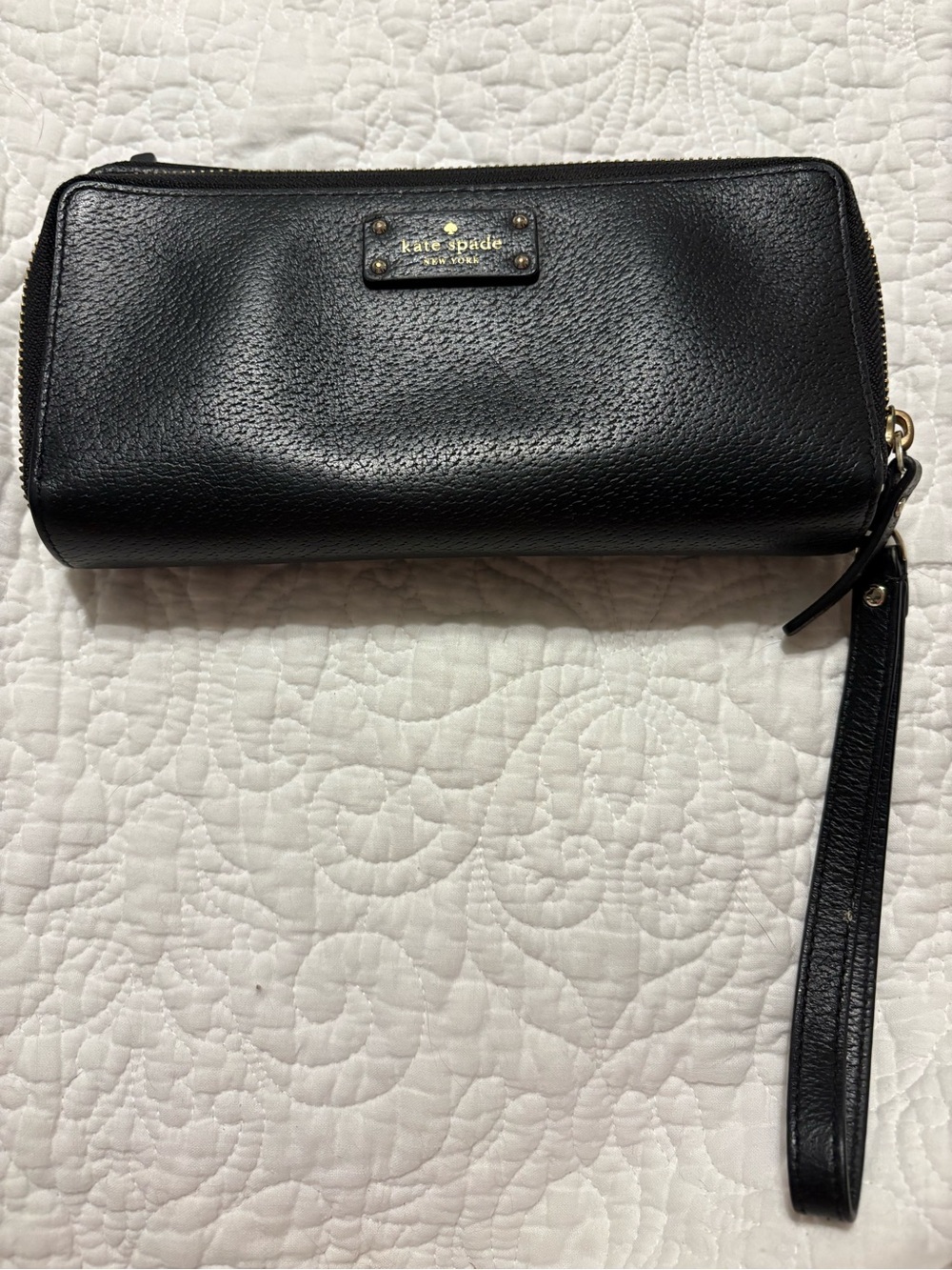 kate spade Black Leather Wristlet Clutch